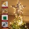 13.37” 40 LED Christmas Rattan Tree Topper, Indoor Rustic Natural Star Treetop